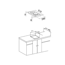 Vinzenz Domino-Glaskeramikkochfeld KM9120EN 29,7 cm*Respekta Hot