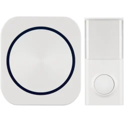 Funk-Gong mit Taster kompakte Bauform mit Licht 58 Melodien 50m weiß*REV Ritter Sale