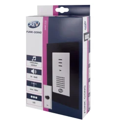 REV Ritter Funk-Gong mit Taster Design mit 3 blauen LED 8 Melodien 100m sw-si