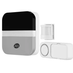 REV Ritter Gong Funk-Set mit Gong Taster & Durchgangsmelder 58 Melodien 150m weiß