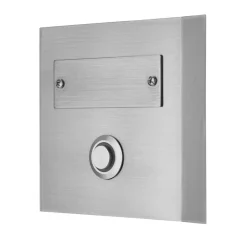 Klingeltaster Aufputz 1-f.quadratisch mit LED-Beleuchtung & gravierbarem Namenschild Edelstahl^REV Ritter