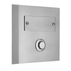 Klingeltaster Aufputz 1-f.quadratisch mit LED-Beleuchtung & gravierbarem Namenschild Edelstahl^REV Ritter