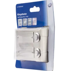 REV Ritter Klingeltaster Aufputz 2-fach mit LED-Beleuchtung und gravierbarem Namensschild Edelstahl