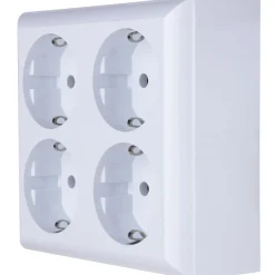 AP-Schalterprogramm PlanoLuxe weiß Steckdose 4-fach*REV Ritter Hot