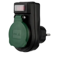 Außensteckdose mit Schalter IP44 schwarz/grün*REV Ritter Best