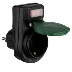 Außensteckdose mit Schalter IP44 schwarz/grün*REV Ritter Best