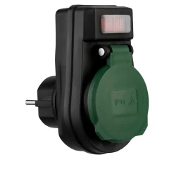 Außensteckdose mit Schalter IP44 schwarz/grün*REV Ritter Best