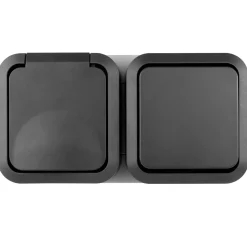 Kombi A/W-Schalter + Steckdose AquaStorm waagrecht*REV Ritter Best