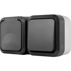 Kombi A/W-Schalter + Steckdose AquaStorm waagrecht*REV Ritter Best