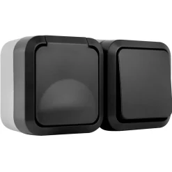 Kombi A/W-Schalter + Steckdose AquaStorm waagrecht*REV Ritter Best