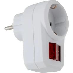 Steckdosenadapter mit Schalter 1fach Schutzkontakt weiß^REV Ritter Online