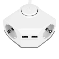 Steckdosenleiste-Eckmontage 2fach 2xUSB inkl Schalter 1,5m*REV Ritter Discount