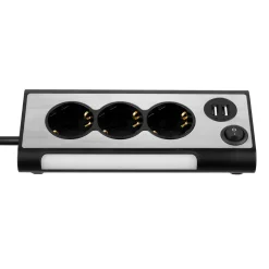 REV Ritter USB-Steckdosenleiste Lightsocket 3fach 2xUSB 0,5W