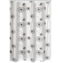 Ridder Duschvorhang Moonflower Folie 180 x 200 cm schwarz