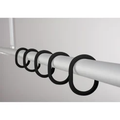 Duschvorhangringe Wien schwarz 12 Stück^Ridder Hot