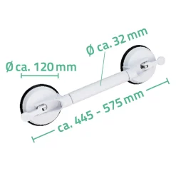Reisesauggriff mit 2 Saugern 44,5-57,5 cm teleskopierbar weiß*Ridder Sale