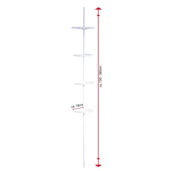 Teleskop-Duscheckregal mit 4 Ablagen 130-260 cm weiß*Ridder Clearance