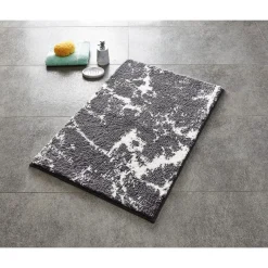 Teppich Marmor 55 x 50 cm grau-weiß Polyester-Microfaser*Ridder New