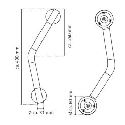 Winkel-Haltegriff Ken M chrom-schwarz*Ridder Online