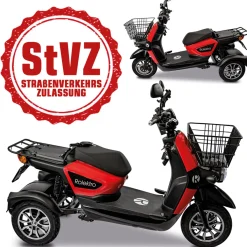 E-Carrier 25 V.3 Lithium, Rot, ohne Koffer, 60V-32,5Ah Akku, 1000 Watt^Rolektro