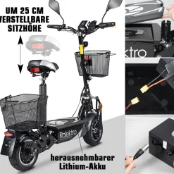 E-Scooter „E-Joy 20 “, Schwarz*Rolektro Discount