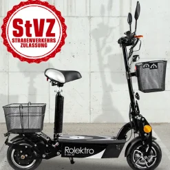 Rolektro E-Scooter „E-Joy 20“, faltbar, Schwarz