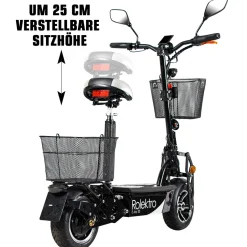 Rolektro E-Scooter „E-Joy 20“, faltbar, Schwarz