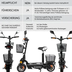 Rolektro E-Scooter „E-Joy 20“, faltbar, Schwarz