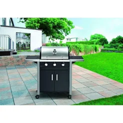 Gasgrillwagen Ottawa 3 Brenner je 3,2 kW gusseisernes Grillrost*Rothmann Best