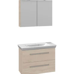 Scanbad Badmöbelset Lotto Small Waschtisch 85 x 38 cm Weißulme