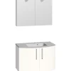 Badmöbelset Modern und 90 cm weiß/weiß hochglänzend^Scanbad Hot