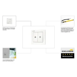 Rolladen-Tastschalter mit Rastfunktion Unterputz weiß*Schellenberg Discount