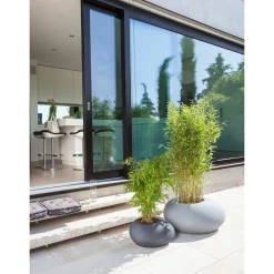 Pflanzgefäß Flow 48 cm kieselförmig Stony Black*Scheurich Sale