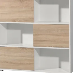 Schiebetürregal 120 x 119 x 35 cm anthrazit/Sonoma Eiche^ Hot