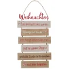 Schild Nollaig sortiert Rechteck 0,5 x 24 x 48 cm natur rot Metall Textil Holz^ Discount