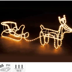 Schlauchbeleuchtung Rentier mit Schlitten