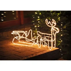 Schlauchbeleuchtung Rentier mit Schlitten