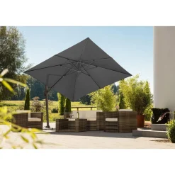 Schneider Schirme Ampelschirm Rhodos Twist 300 x 300 cm Anthrazit