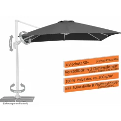 Ampelschirm Rhodos Twist Bianco 300 x 300 anthrazit^Schneider Schirme Sale