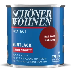 Schöner Wohnen Farbe Buntlack Protect rubinrot seidenmatt 375 ml