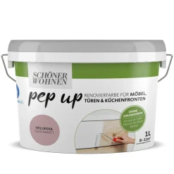 Schöner Wohnen Farbe pep up Möbel- Türen- und Küchenfronten-Lack Hellrosa seidenmatt 1 L