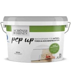Schöner Wohnen Farbe pep up weiß für Möbel Türen und Küchenfronten 1 L
