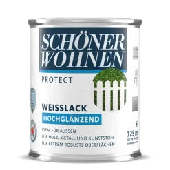 Weißlack Protect hochglänzend 125 ml^Schöner Wohnen Farbe Best