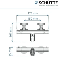 Schütte Wannenfüllarmatur „London“ chrom Thermostat