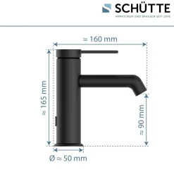 Waschtischarmatur „Los Angeles“ schwarz-matt Eco-Click-Funktion*Schütte Clearance