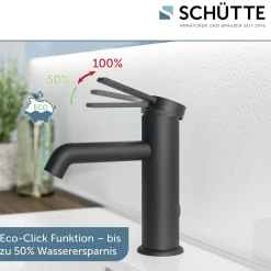Waschtischarmatur „Los Angeles“ schwarz-matt Eco-Click-Funktion*Schütte Clearance
