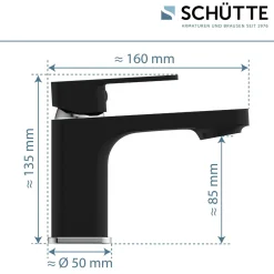 Waschtischarmatur „Madagaskar“ schwarz/chrom^Schütte