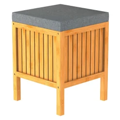 Bambus Wäschekorb mit Sitzkissen^Schütte