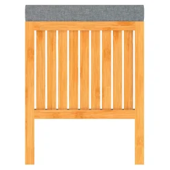 Bambus Wäschekorb mit Sitzkissen^Schütte