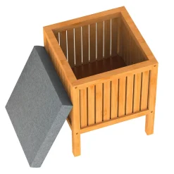 Bambus Wäschekorb mit Sitzkissen^Schütte